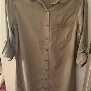 Carly Jean Los Angeles Olive Shirt Dress size S